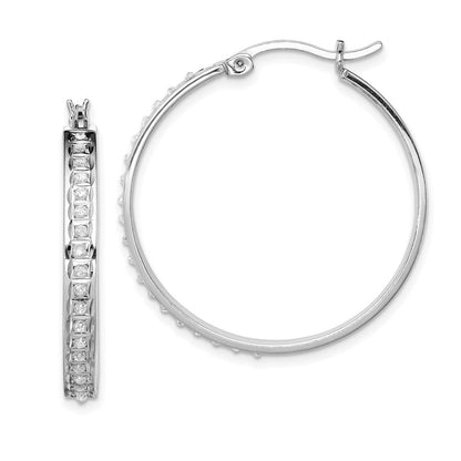 Sterlingsilber Diamant Fascination Mystique Platin-beschichtet Rund Creolen