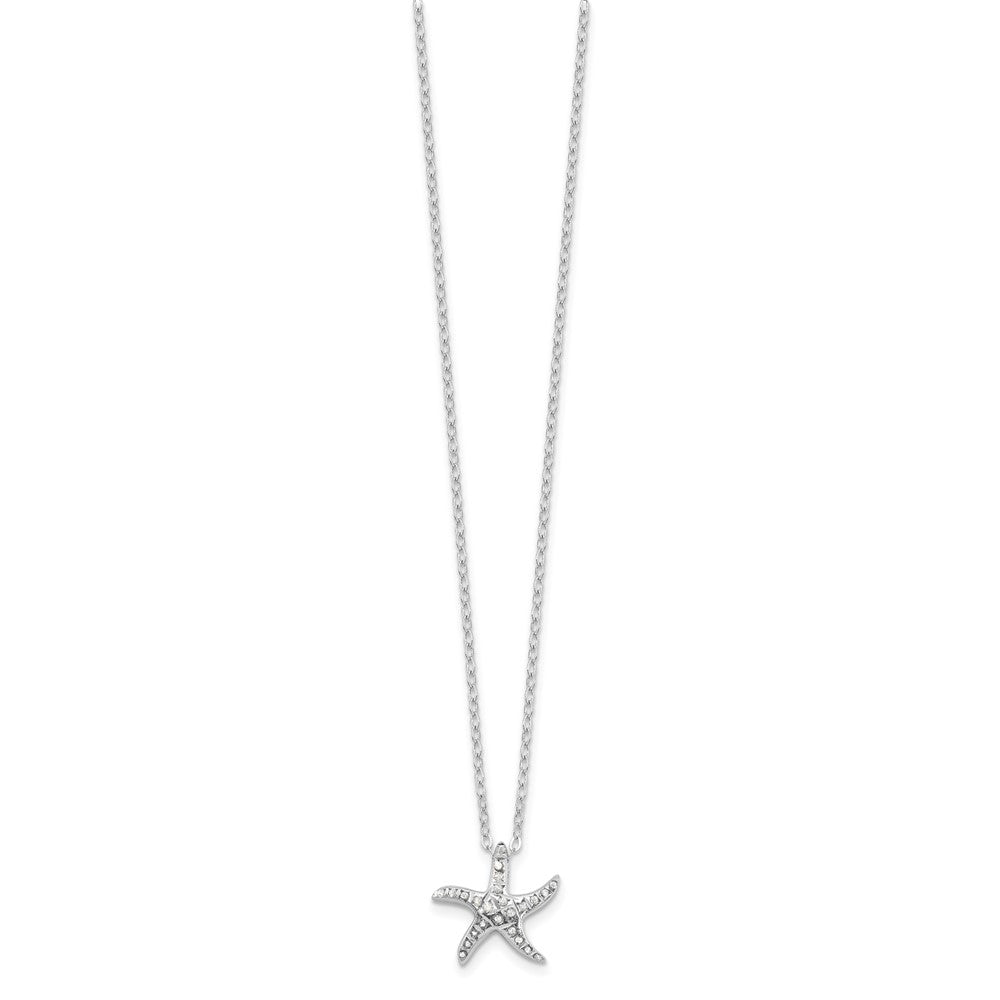Sterlingsilber Diamant Fascination Mystique Platin-beschichtet Seestern 18 Zoll Halskette