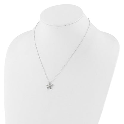 Sterlingsilber Diamant Fascination Mystique Platin-beschichtet Seestern 18 Zoll Halskette