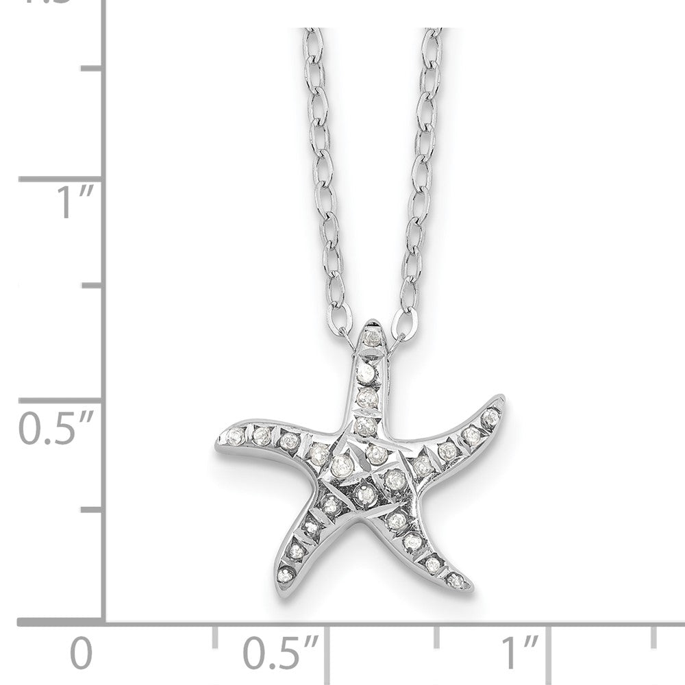 Sterlingsilber Diamant Fascination Mystique Platin-beschichtet Seestern 18 Zoll Halskette