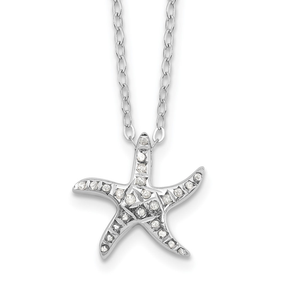 Sterlingsilber Diamant Fascination Mystique Platin-beschichtet Seestern 18 Zoll Halskette