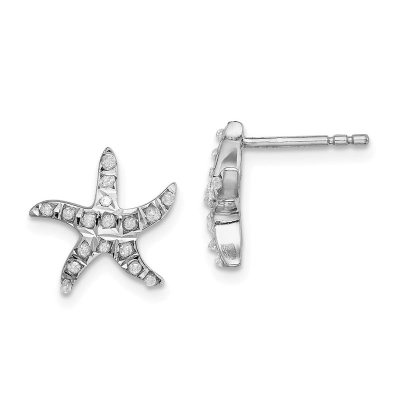 Sterlingsilber Diamant Fascination Mystique Platin-beschichtet Carart Seestern Ohrstecker