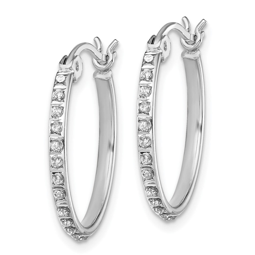 Sterlingsilber Diamant Fascination Mystique Platin-beschichtet Rund Creolen