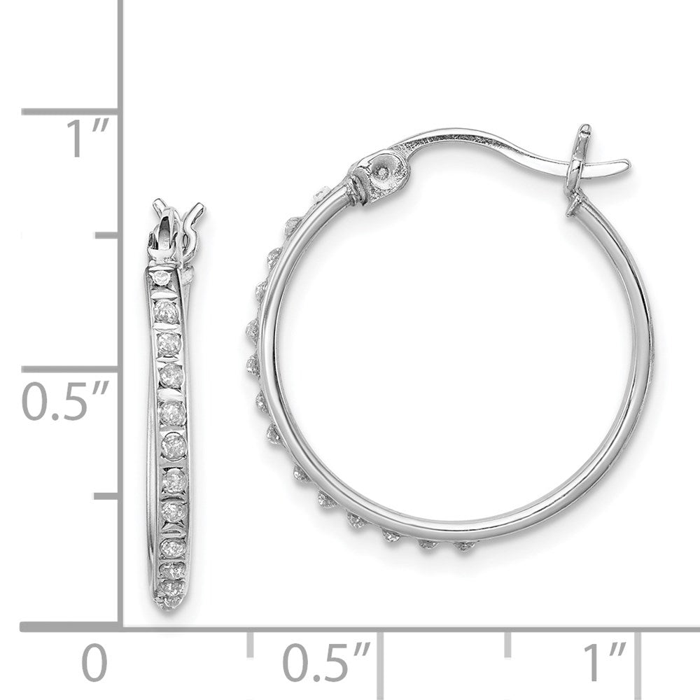 Sterlingsilber Diamant Fascination Mystique Platin-beschichtet Rund Creolen