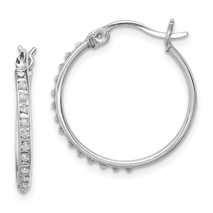 Sterlingsilber Diamant Fascination Mystique Platin-beschichtet Rund Creolen