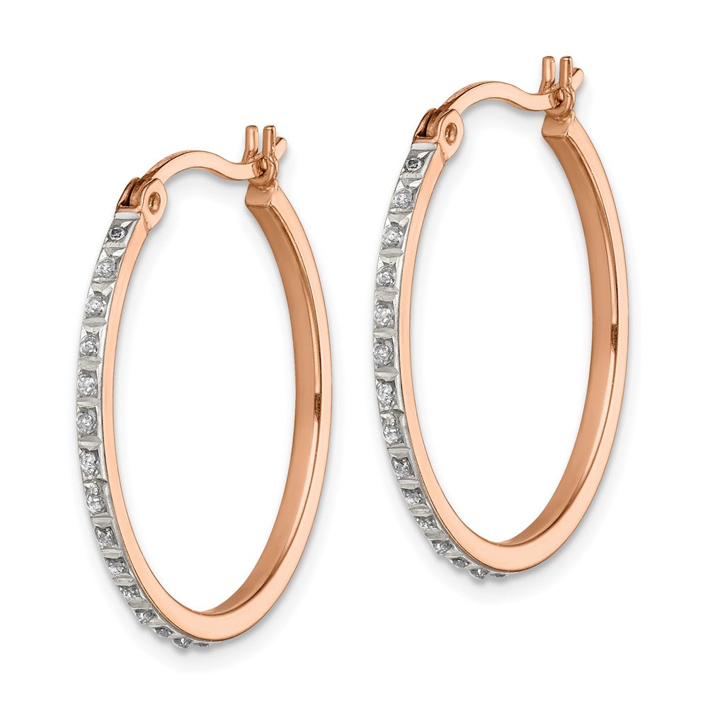 Sterlingsilber Diamant Fascination Mystique Rose Vergoldet Rund Creolen