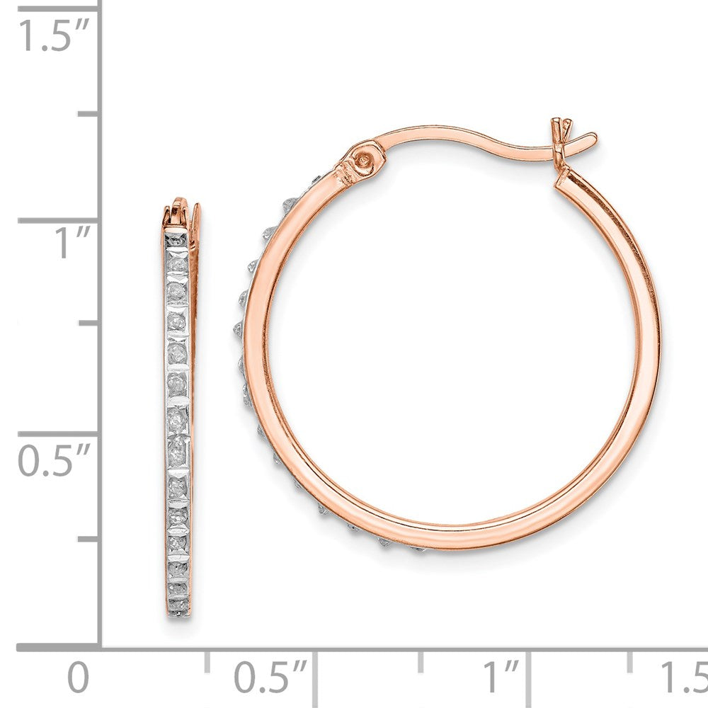 Sterlingsilber Diamant Fascination Mystique Rose Vergoldet Rund Creolen