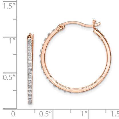 Sterlingsilber Diamant Fascination Mystique Rose Vergoldet Rund Creolen