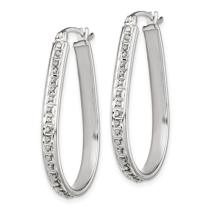 Sterlingsilber Diamant Fascination Mystique Platin-beschichtet Oval Creolen