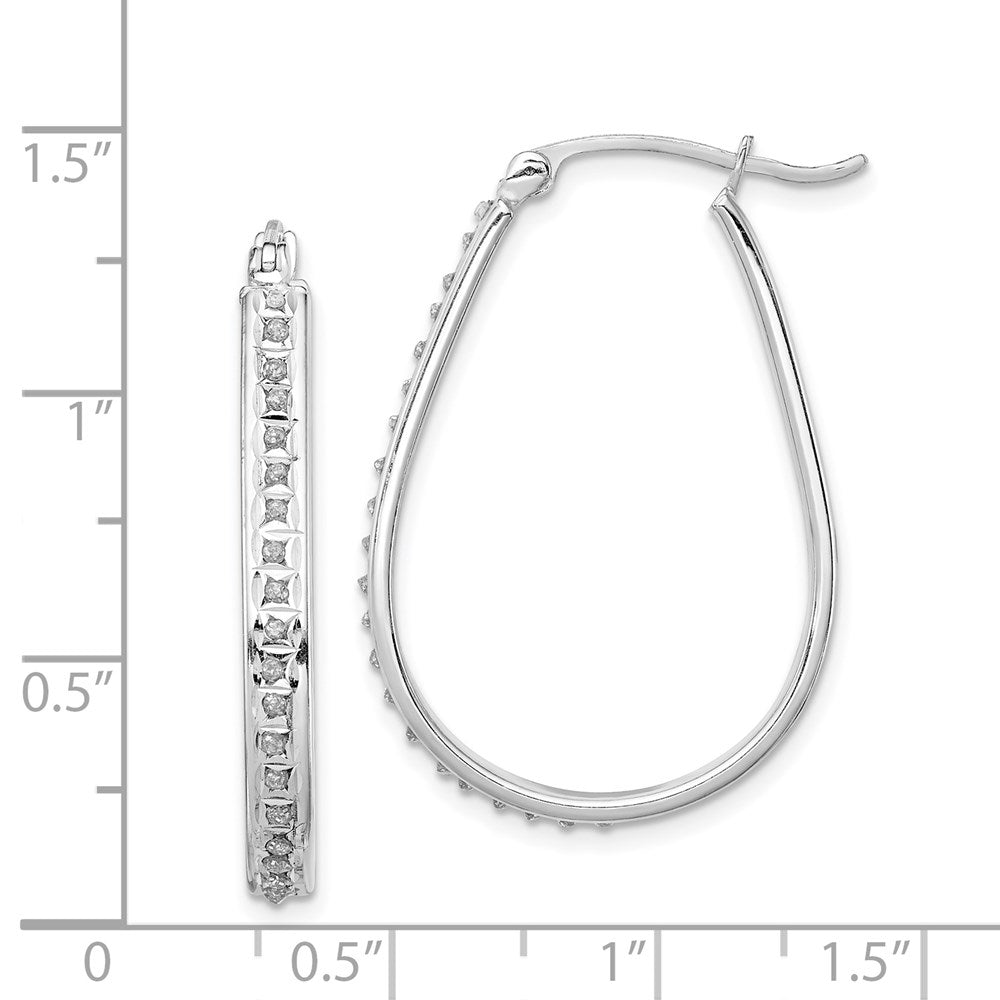 Sterlingsilber Diamant Fascination Mystique Platin-beschichtet Oval Creolen
