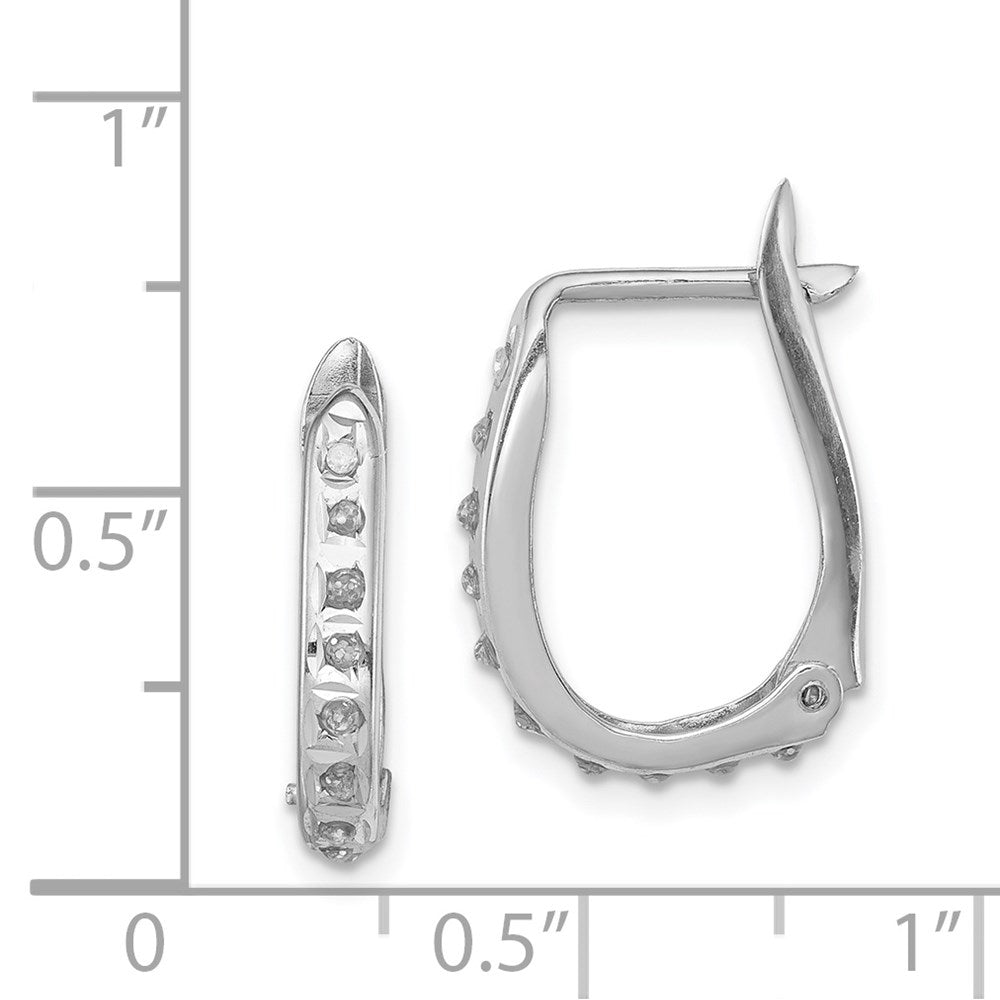 Sterlingsilber Diamant Fascination Mystique Platin-beschichtet Oval Klappbar Creolen