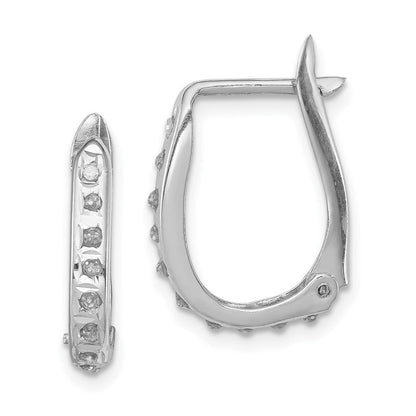 Sterlingsilber Diamant Fascination Mystique Platin-beschichtet Oval Klappbar Creolen