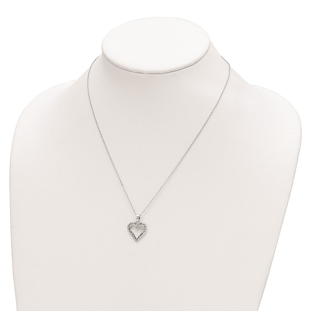 Sterlingsilber Diamant Fascination Mystique Platin-beschichtet Herz 18 Zoll Halskette