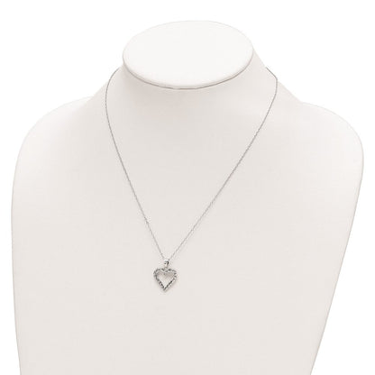 Sterlingsilber Diamant Fascination Mystique Platin-beschichtet Herz 18 Zoll Halskette