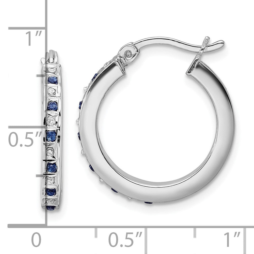 Sterlingsilber Diamant Fascination Mystique Platin-beschichtet Saphir Creolen