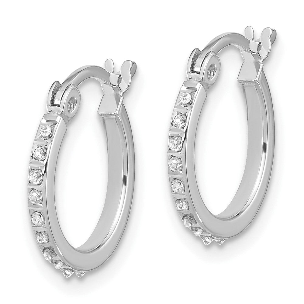 Sterlingsilber Platin-beschichtet Diamant Mystique Diamant Dust/akzente Creole Ohrring