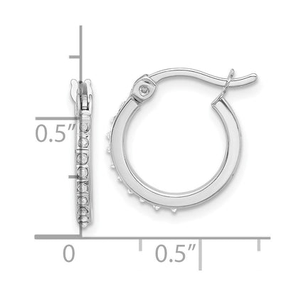 Sterlingsilber Platin-beschichtet Diamant Mystique Diamant Dust/akzente Creole Ohrring