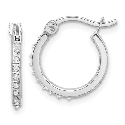Sterlingsilber Platin-beschichtet Diamant Mystique Diamant Dust/akzente Creole Ohrring