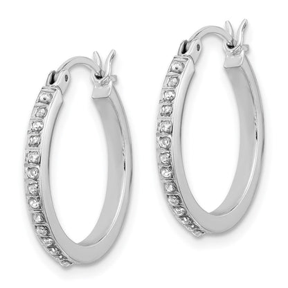 Sterlingsilber Platin-beschichtet Diamant Mystique Diamant Dust/akzente Creolen