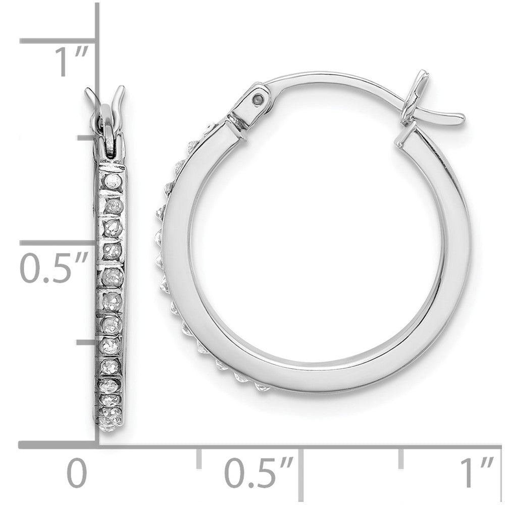 Sterlingsilber Platin-beschichtet Diamant Mystique Diamant Dust/akzente Creolen