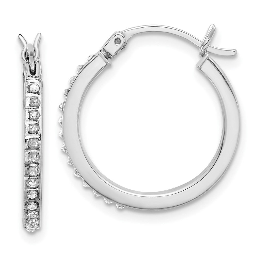 Sterlingsilber Platin-beschichtet Diamant Mystique Diamant Dust/akzente Creolen