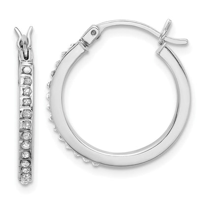 Sterlingsilber Platin-beschichtet Diamant Mystique Diamant Dust/akzente Creolen