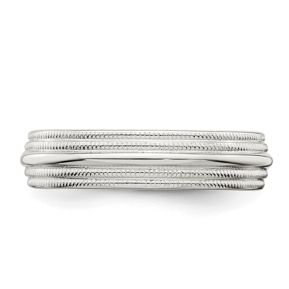 Sterlingsilber 5mm Komfort-Passform Doppelt Milgrain Größe 13 Ring