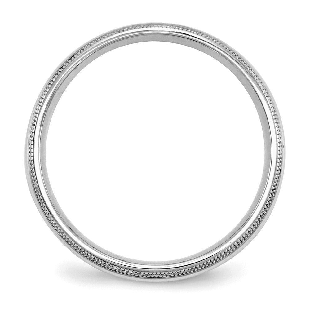 Sterlingsilber Rhodiniert 5mm Komfort-Passform Doppelt Milgrain Ring