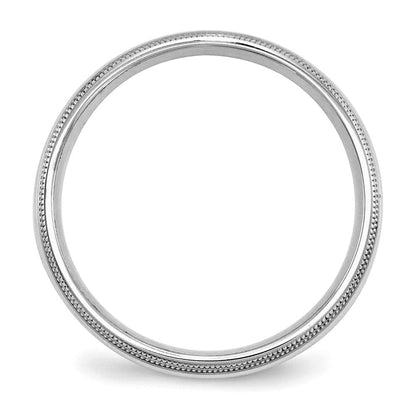 Sterlingsilber Rhodiniert 5mm Komfort-Passform Doppelt Milgrain Ring