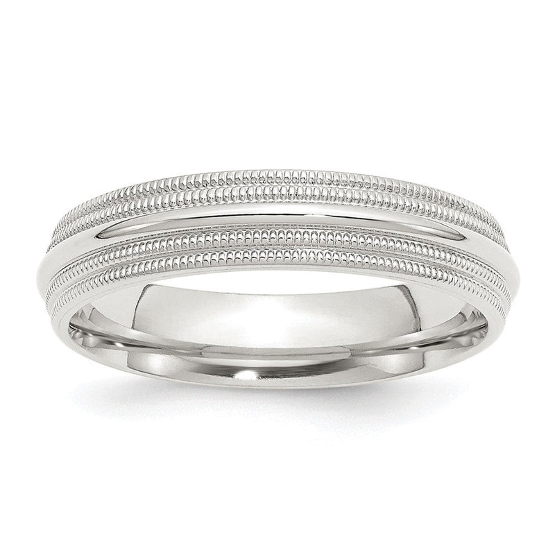 Sterlingsilber 5mm Komfort-Passform Doppelt Milgrain Größe 10 Ring