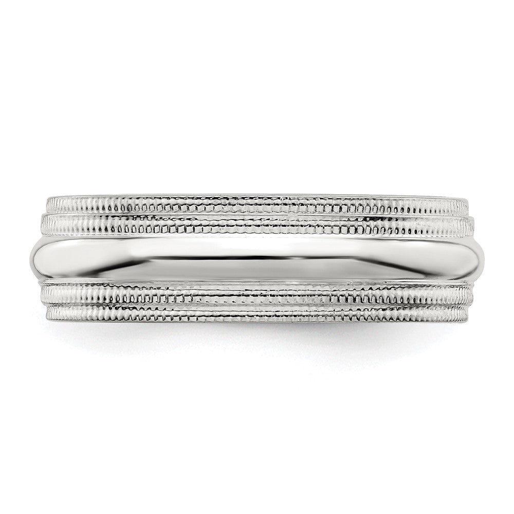 Sterlingsilber 6mm Komfort-Passform Doppelt Milgrain Größe 9.5 Ring