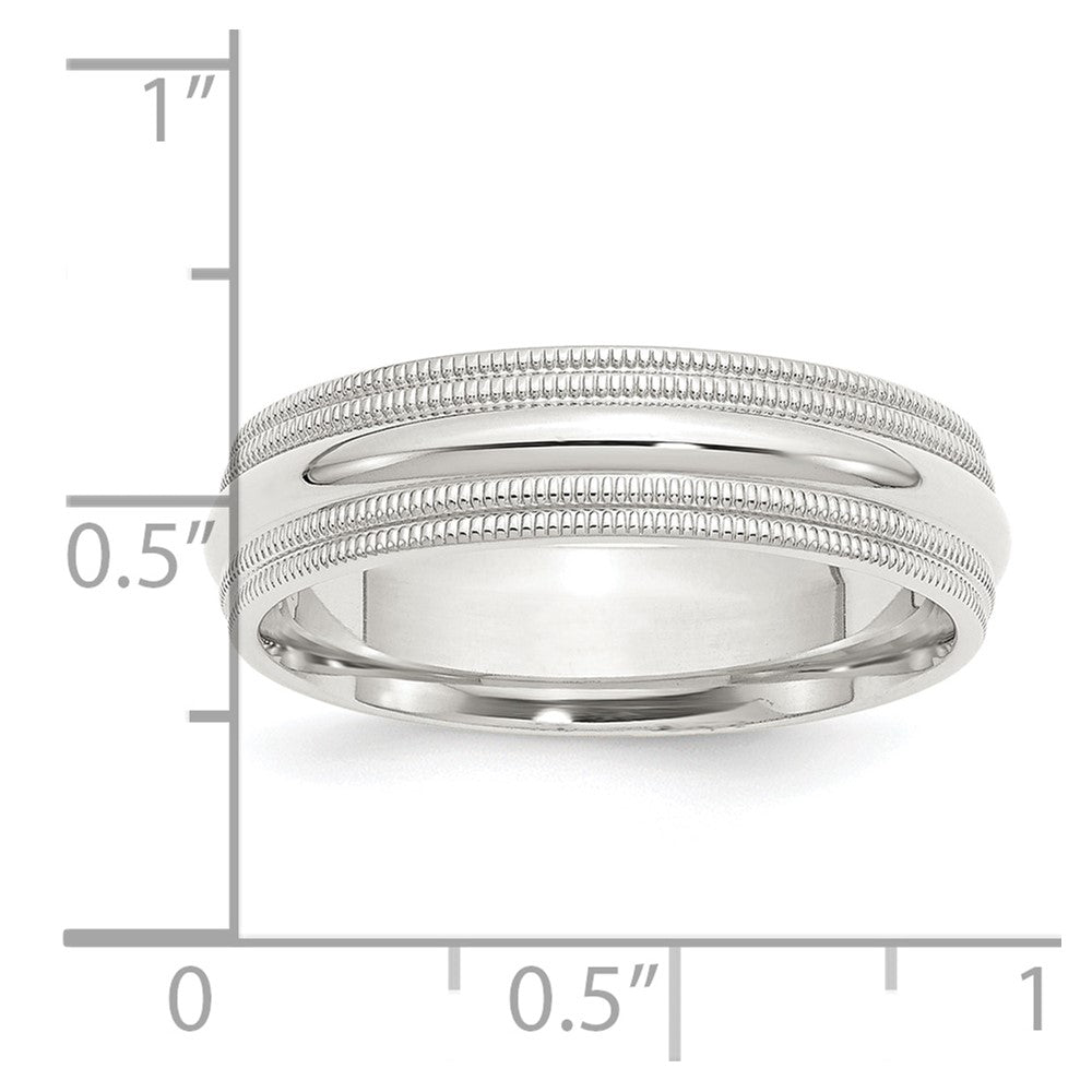 Sterlingsilber 6mm Komfort-Passform Doppelt Milgrain Größe 6 Ring