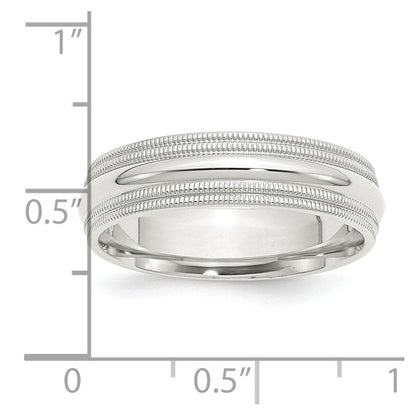 Sterlingsilber 6mm Komfort-Passform Doppelt Milgrain Größe 6.5 Ring