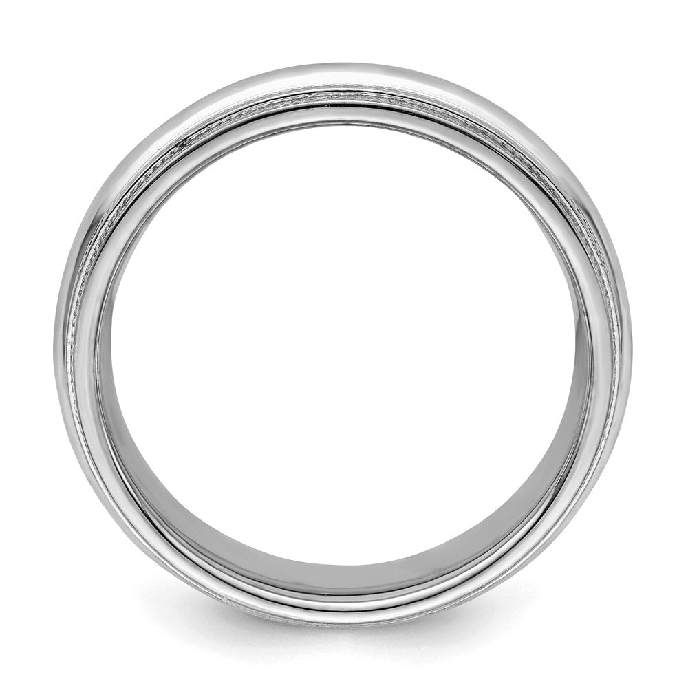 Sterlingsilber Rhodium 6mm Komfort-Passform Doppelt Milgrain Größe 11.5 Ring