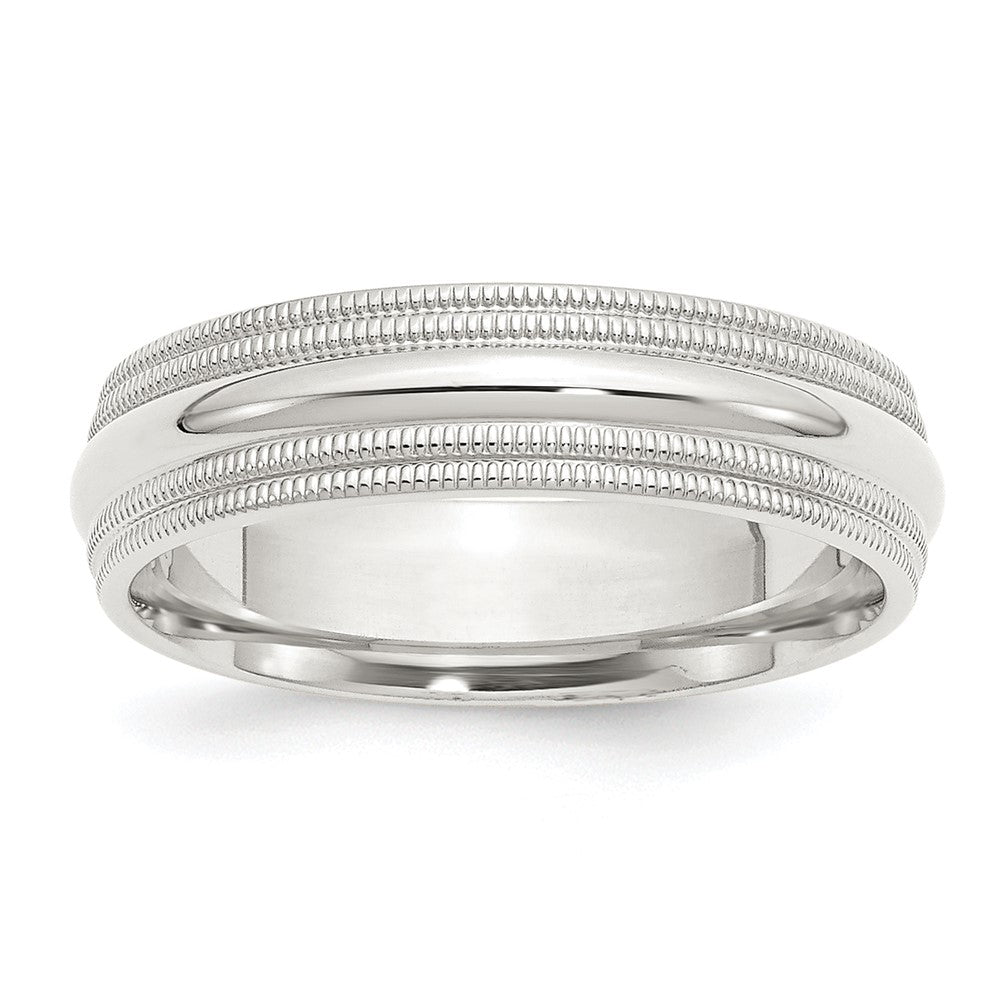 Sterlingsilber 6mm Komfort-Passform Doppelt Milgrain Größe 9 Ring