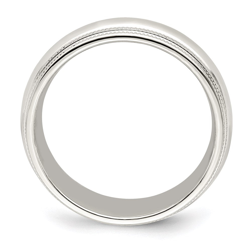 Sterlingsilber 7mm Komfort-Passform Doppelt Milgrain Größe 12.5 Ring