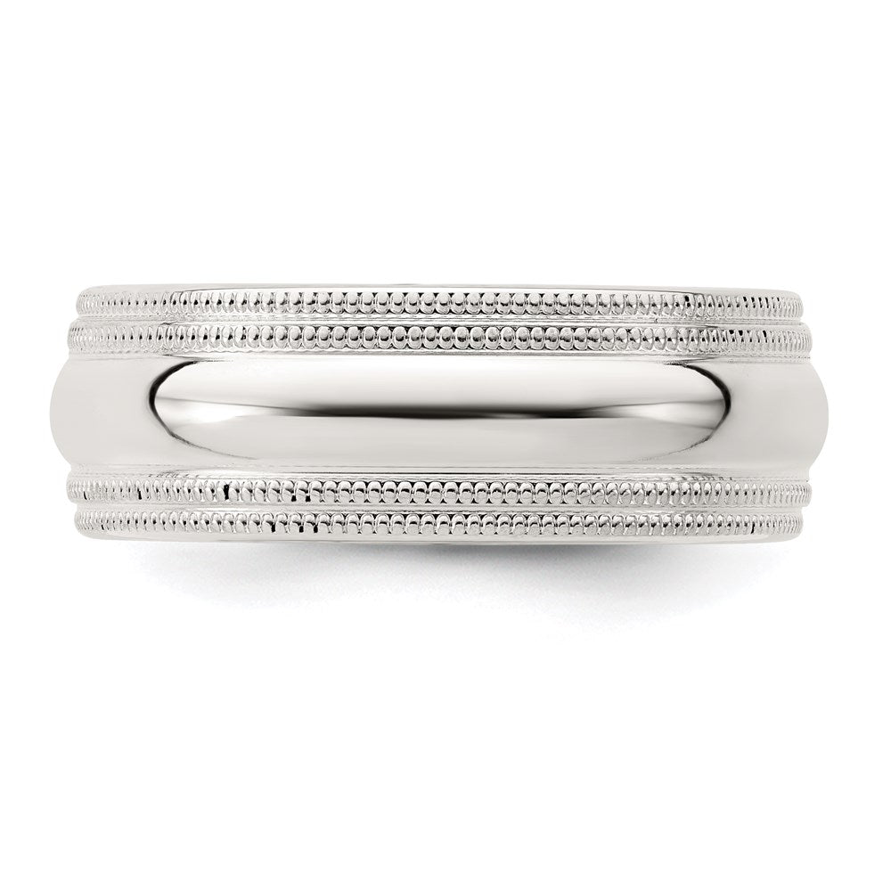 Sterlingsilber 7mm Komfort-Passform Doppelt Milgrain Größe 5 Ring