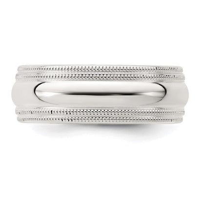 Sterlingsilber 7mm Komfort-Passform Doppelt Milgrain Größe 11 Ring