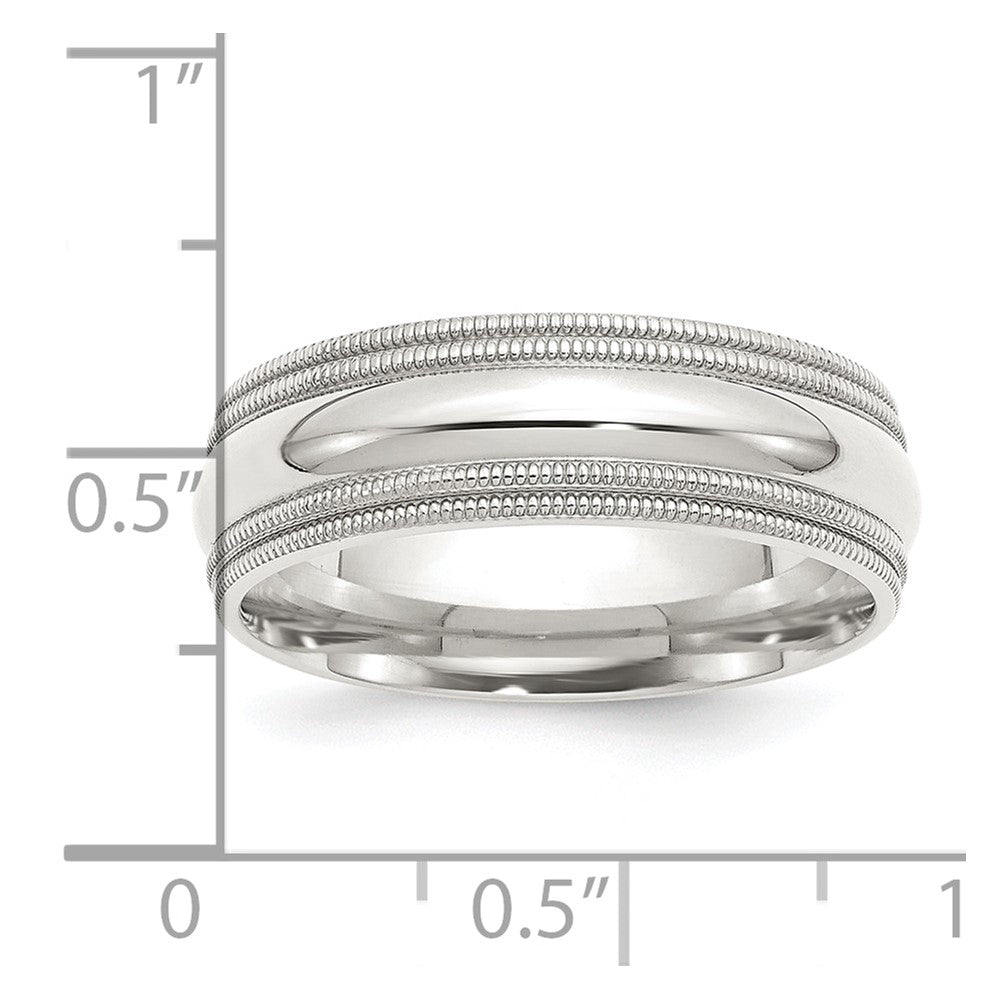 Sterlingsilber 7mm Komfort-Passform Doppelt Milgrain Größe 11.5 Ring