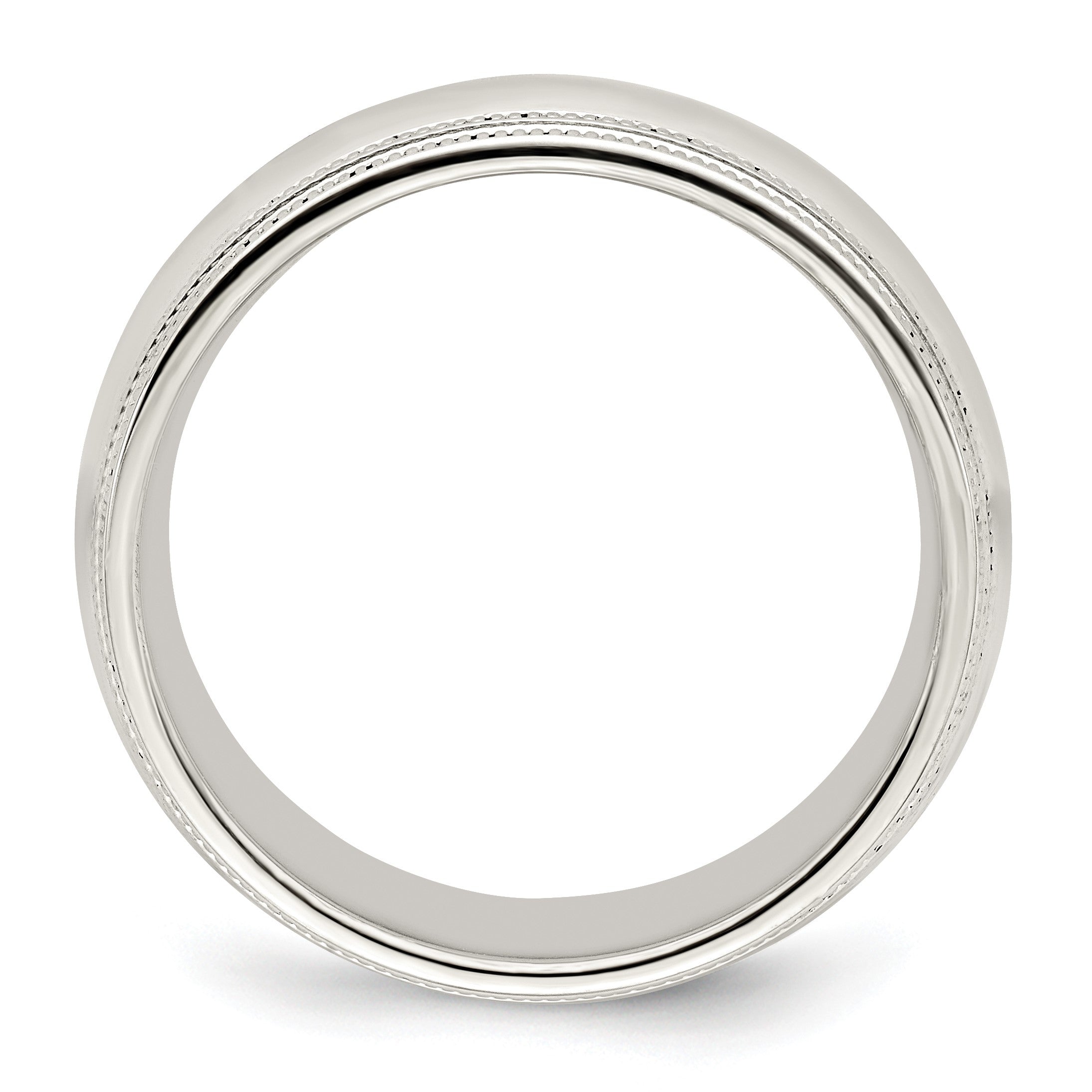 Sterlingsilber 8mm Komfort-Passform Doppelt Milgrain Größe 10.5 Ring