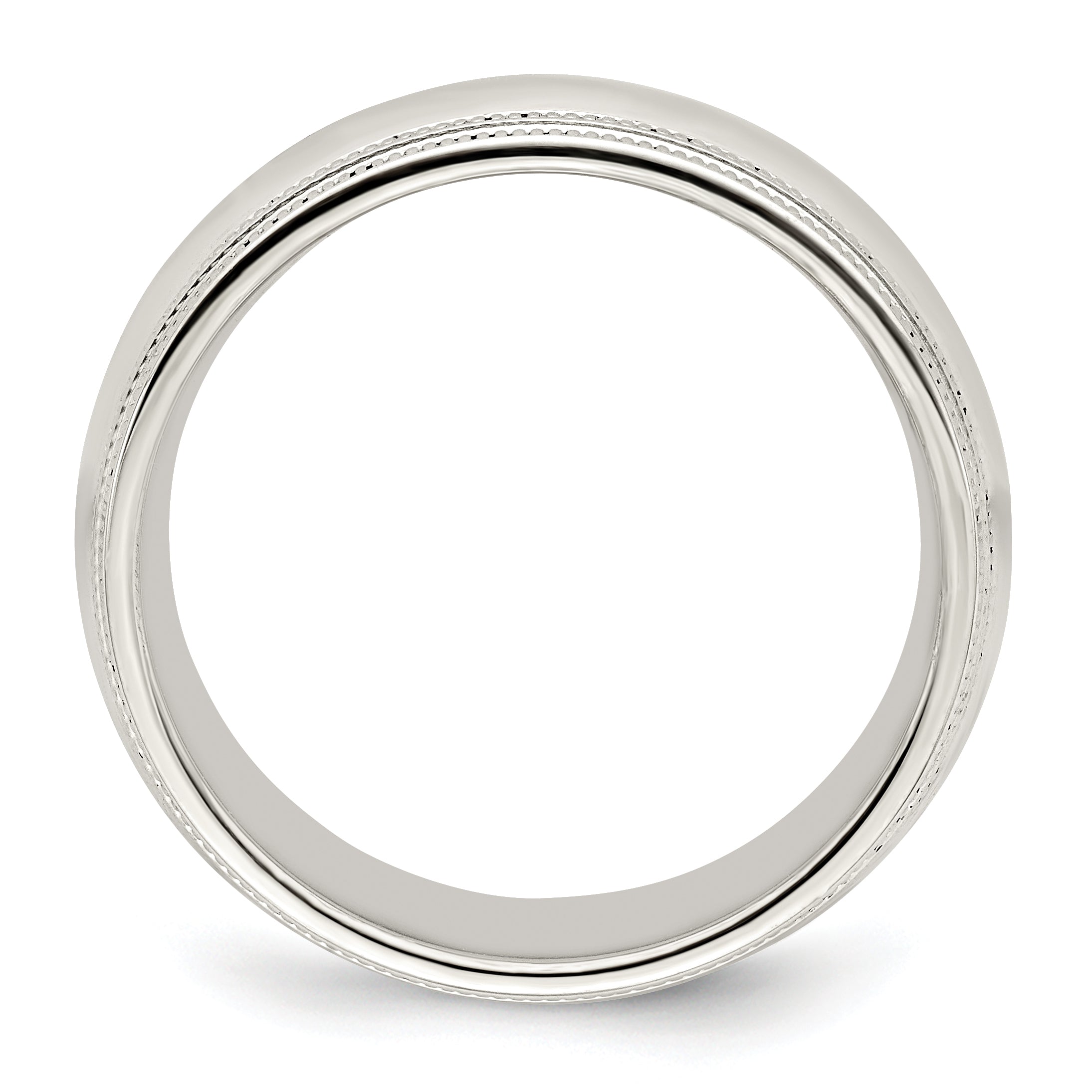 Sterlingsilber 8mm Komfort-Passform Doppelt Milgrain Größe 8 Ring