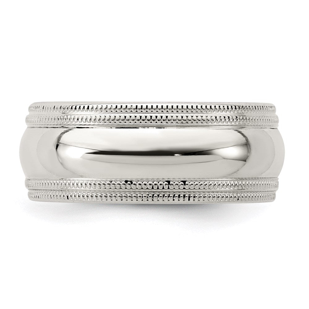 Sterlingsilber 8mm Komfort-Passform Doppelt Milgrain Größe 6 Ring