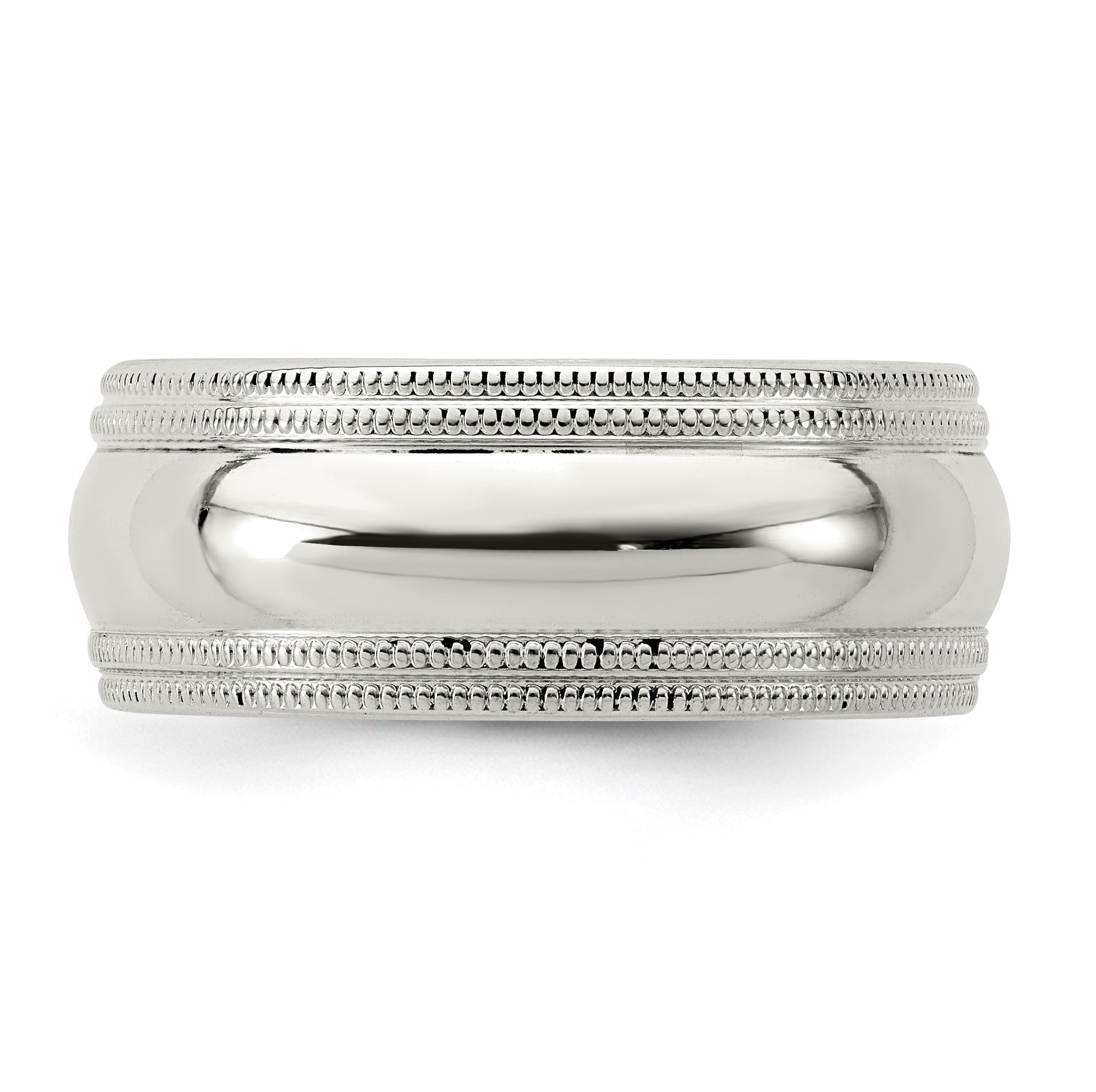 Sterlingsilber 8mm Komfort-Passform Doppelt Milgrain Größe 10.5 Ring