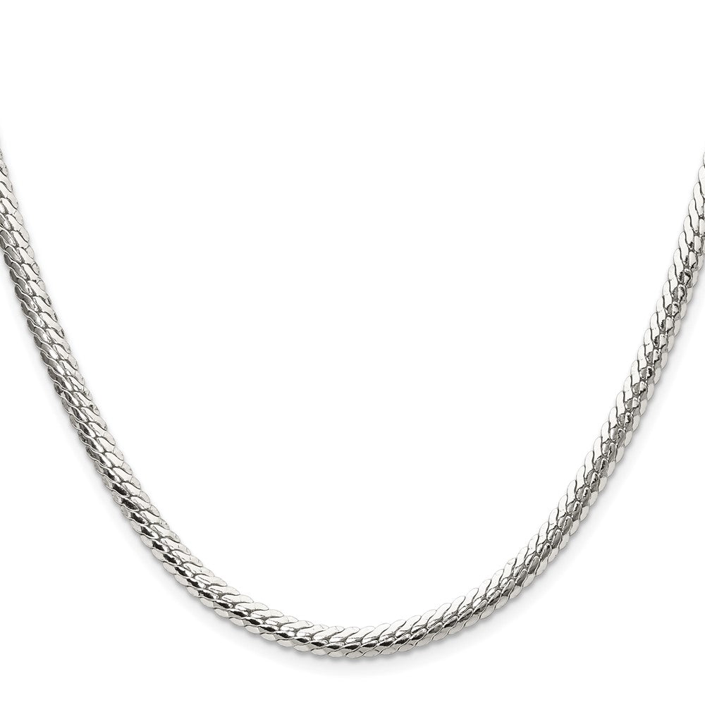 Sterlingsilber Poliert 4.1mm Doppelt Oval Flach Kette