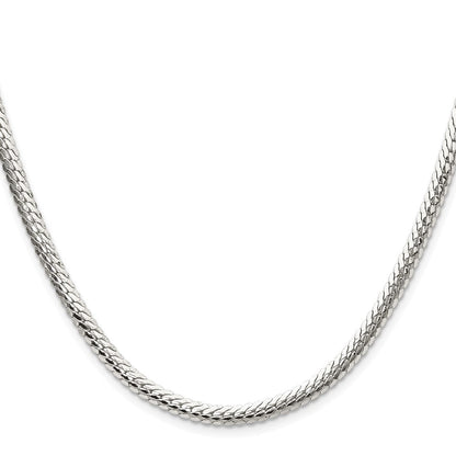 Sterlingsilber Poliert 4.1mm Doppelt Oval Flach Kette