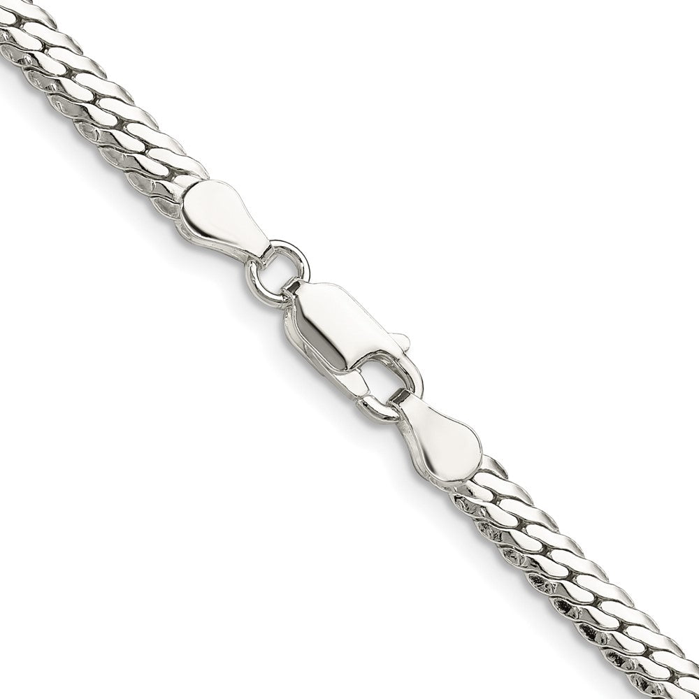Sterlingsilber Poliert 4.1mm Doppelt Oval Flach Kette