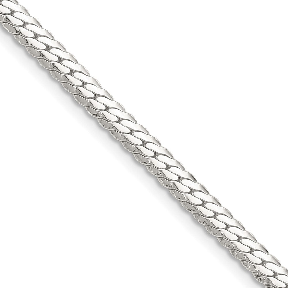 Sterlingsilber Poliert 4.1mm Doppelt Oval Flach Kette