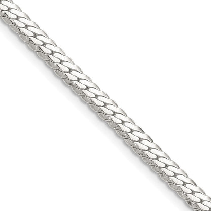 Sterlingsilber Poliert 4.1mm Doppelt Oval Flach Kette