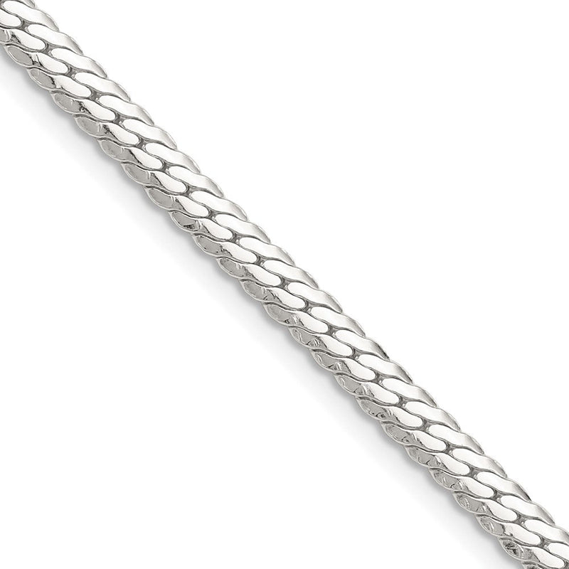 Sterlingsilber Poliert 4.1mm Doppelt Oval Flach Kette