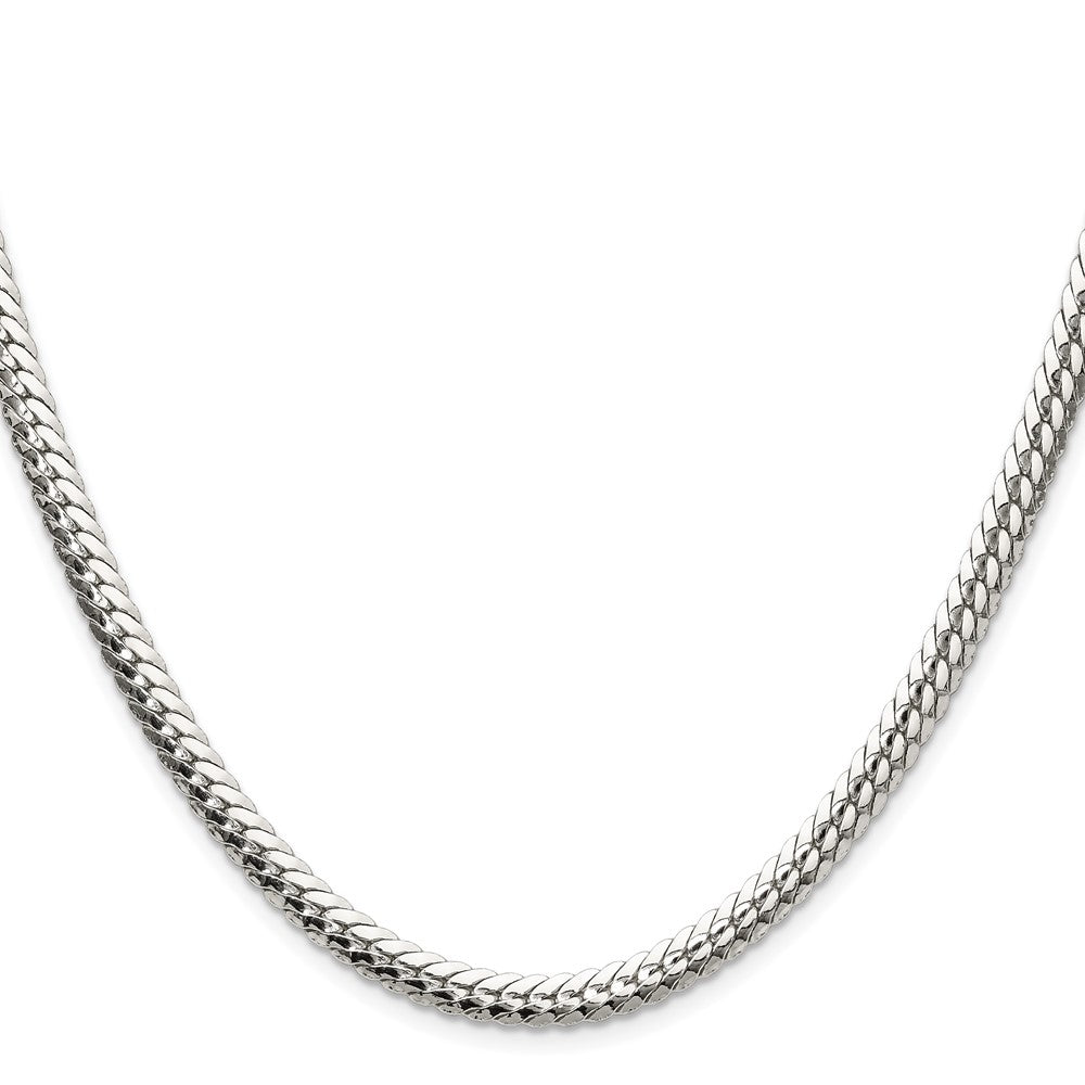 Sterlingsilber Poliert 5.1mm Doppelt Oval Flach Kette
